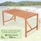 Costway Patio Rectangular Acacia Wood Dining Table 4-6 Person Outdoor 2'' Umbrella Hole